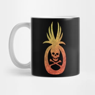 Tropical Pirate Pineapple Halloween Skull and Crossbones Yellow Orange Mug